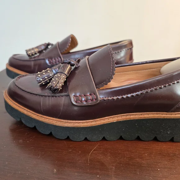 Coach Burgundy Tassel Loafers for Women-pre Owned - Picture 3 of 7